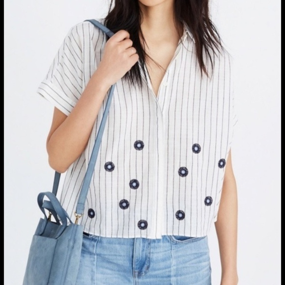 NWOT Madewell Floral Striped Top